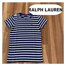 RALPH LAUREN SPORT ラルフローレン スポーツ 半袖 Tシャツ 刺繍ポニーロゴ ボーダー USA企画 レディース サイズS 玉mc1682_画像1