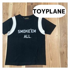 TOYPLANE トイプレーン Tシャツ 半袖 ビッグロゴ ブラック アメリカンカジュアル ストリート サイズS 玉mc1717