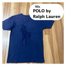 90s POLO by Ralph Lauren ポロ ラルフローレン 半袖 Tシャツ 日本サラリー ヴィンテージ ビッグロゴ サイズS 玉mc1738_画像1