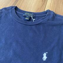 POLO RALPH LAUREN ポロ ラルフローレン 半袖 Tシャツ 刺繍 ポニーロゴ USA企画 ネイビー ユースL （M相当） 玉mc1679_画像5