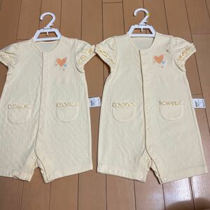 ☆UNIQLObaby☆ロンパース 2枚☆サイズ70☆イエロー☆洗い替え☆ふたごちゃんに