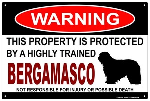 雑貨【bergamasco/ベルガマスコ】WARNING/Dog/ドッグ/犬/警告/ヤードサイン/メタルプレート/ブリキ看板-208