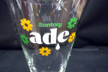 Suntory ade グラス 5点セット 花柄 ノベルティ コップ ガラス製 昭和レトロ レトロポップ 食器 サントリー SUNTORY _画像3