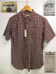 新品(デットストック★3サイズ【McGREGOR/マクレガー/マックレガー/クラシックス】ワイン【ゆうパケットなら送料無料】半袖シャツ/チェック