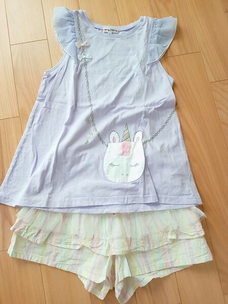 エニィファム カットソー&キュロット セットアップ 半袖 Tシャツ