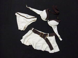  tea color eggshell white series * lady's swimsuit swimsuit bikini wire equipped 9M B17