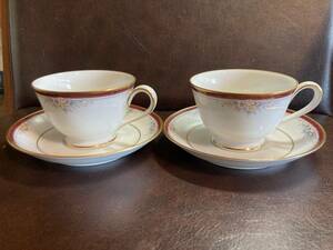 ◎希少美品　D229A NORITAKE オールドノリタケ1968年　カップ＆ソーサーvilla haven　２客セット 