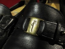 サルバトーレ フェラガモ Salvatore Ferragamo VARO ブラックカーフ 牛革 黒 ブラック レザーシューズ 15594 靴 ローファー 難有ジャンク_画像3