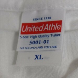 15 04165 ☆ (ユナイテッドアスレ)UnitedAthle 5.6オンス ハイクオリティー Tシャツ 500101 001 ホワイト XL【アウトレット品】の画像3
