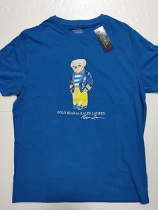 1円開始　未使用　68　L　blue　Polo Ralph Lauren　ポロ ラルフ ローレン　ポロベア　サングラス　Tシャツ　半袖