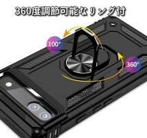 iPhone 13 アイフォン ケース カバー 耐衝撃 リング スタンド スマホ 頑丈 マグネット 携帯ケース ネイビー ipc-13-navy_画像4