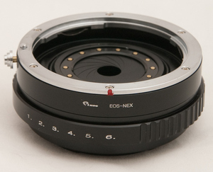  aperture stop possible Canon Canon EOS/EF lens - Sony SONY NEX E mount adaptor α7R V α7 IV α9 II α1 α6700