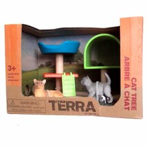 ★未使用　Terra キャットハウス 猫フィギュア 2体つき 　キャットタワー　撮影のため・ビニール袋より開封しました ★L422_画像2