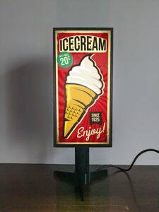  soft cream ice cream confection sweets american retro miniature lamp signboard ornament miscellaneous goods light stand illumination signboard lightning signboard 