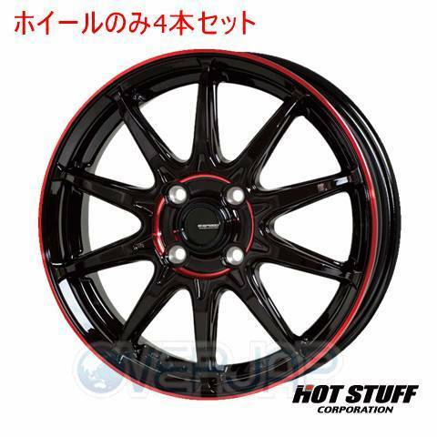 4本セット HOT STUFF G.SPEED P-05R ブラック&amp;レッドクリア (BK/RED) 17インチ 6.5J 100/4 45