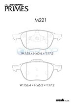 PR-M221 WedsSport レブスペックプライム ブレーキパッド フロント左右セット マツダ プレマシー CWEFW 2010/7～_画像2