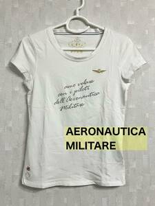 アエロナウティカミリターレ　Tシャツ　レディース　M 白　半袖　イタリア　半袖Tシャツ AERONAUTICA MILITARE