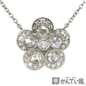 17134 TIFFANY&Co.[ Tiffany ] garden flower necklace diamond pt950 platinum accessory jewelry lady's 