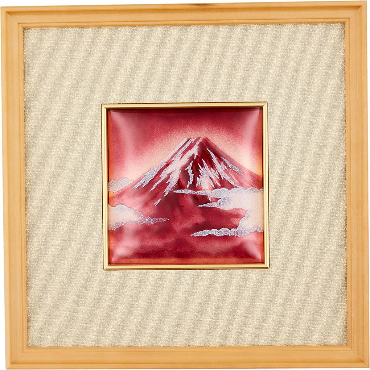 Buena Suerte Fuji Rojo Cloisonné Enmarcado Pared Colgante Pintura Enmarcada Imagen Interior Suerte Financiera Monte Fuji Regalo Regalo Inauguración de la Casa Cloisonne Monte Fuji Imagen Lujoso Nuevo, obra de arte, cuadro, otros