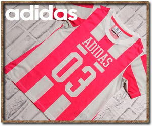 *adidas Adidas embroidery entering short sleeves T-shirt pink * a little defect 