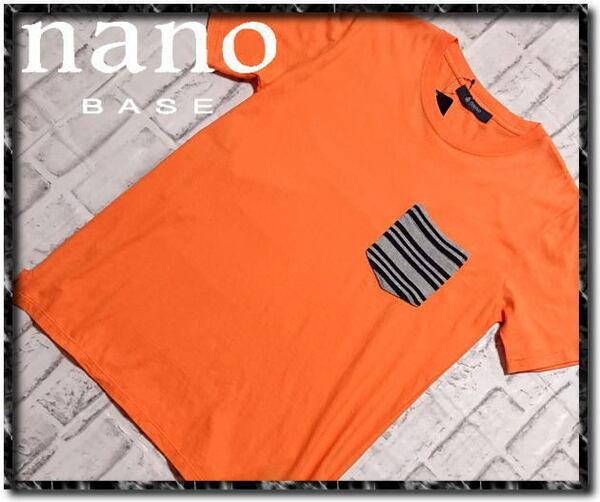 未使用！！★nano BASE　ナノベース　ポケット付きTシャツ　オレンジ★