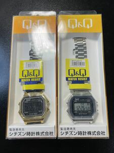 [ новый товар ] Citizen Q&Q metal breath chipsichi retro цифровой 2 шт. комплект ③