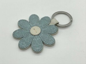 #[YS-1] condition excellent # Coach COACH key ring # key holder flower flower motif light blue × white series total length 9,5cm [ including in a package possibility commodity ]K#