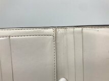 ■【YS-1】 コーチ COACH 財布 ■ 白系 × 茶系 3つ折り 小銭入れ有り 横10,5cm×縦10cm 【同梱可能商品】K■_画像7