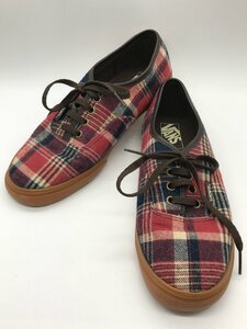 ■【YS-1】 バンズ VANS スニーカー ■ チェック柄 赤 レッド系 × ネイビー系 22,5cm 【同梱可能商品】K■