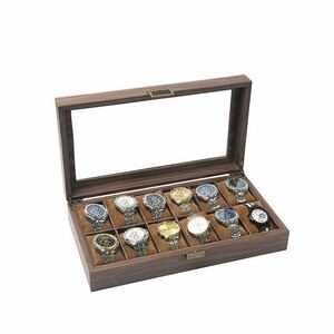 * free shipping new goods 2 piece set arm clock case collection box leather manner wood grain retro metal fittings 1 2 ps storage 