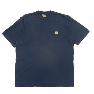 古着 カーハート CARHARTT ポケットTシャツ ワンポイント ネイビー サイズ表記：XL　gd81070