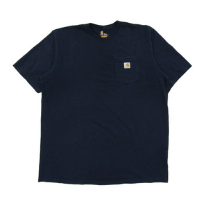 古着 カーハート CARHARTT ポケットTシャツ ワンポイント ネイビー サイズ表記：XL　gd79413