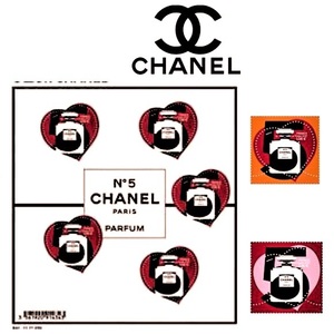 ● 日本未入荷 100周年記念 CHANEL シャネル NO5 フランス 記念切手 バレンタイン ハート 限定 新品 香水の瓶 2021年３枚セット