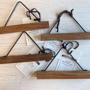 【インド製】WOODバインドホルダー 4個セット ハンドメイド インテリア雑貨