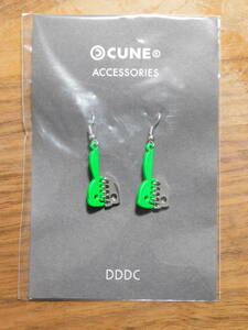 新品未使用 CUNE DDDC ペイントピアス 2P 合金 真鍮 塗装 GREEN SILVER グリーン シルバー サイズONE キューン うさぎ ウサギ