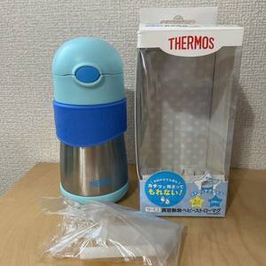 THERMOS Thermos keep cool vacuum insulation stainless steel mug baby mug flask stainless steel bottle straw Thermos flask baby mug 290ml