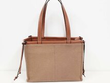 ロエベ LOEWE クッショントート 330.02AA93 キャンバス トート スモール キャンバス ブラウン ショッピング 【中古】 バッグ_画像2