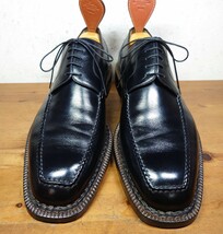 【極美品】YohjiYamamoto POUR HOMME/ヨウジヤマモト ノルベ製法　ドレスシューズ Uチップ 44 28-28.5cm相応 黒/santoni ブランキーニ_画像4