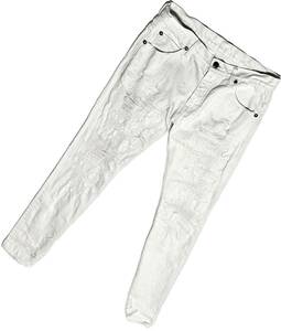 定価6.7万 1piu1uguale3 GMD DAMAGED REMAKE DENIM PANTS Ⅳ 白 ダメージリメイクデニムパンツ wjk akm ジュンハシモト