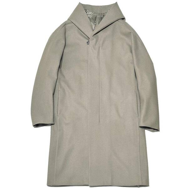 21AW 定価10万 ATTACHMENT CASHMERE BREND CLOTH 3LAYER ZIPUP HOODED COAT 4 アタッチメント カシミア混3レイヤージップフードコート