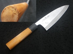 ジャンク　泰則作　出刃包丁　166㎜　266g　日本製　Japan　bluesteel　knife　青紙鋼　青鋼