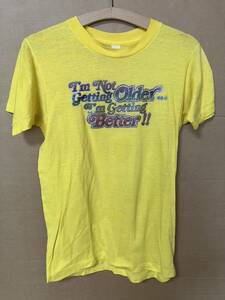 USED 70s Iron Printed T-Shirt 中古 70's アイロン プリント ビンテージ Tシャツ サイズ S 70年代製 送料無料