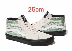 Supreme × Vans Dollar Skate Grosso Mid White 25