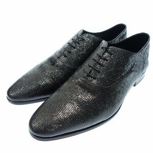 極美品◆サンローラン レザーシューズ ラメ グリッター メンズ 9.5 黒 SAINT LAURENT【AFD7】