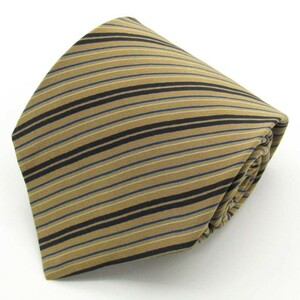  Christian Dior silk stripe pattern line pattern brand necktie men's beige superior article Christian Dior