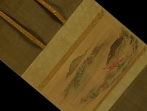 【肉筆】古画【秋景山水図】◆紙本◆合箱◆掛軸 v06185_画像2