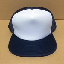 OTTO フラットバイザー メッシュキャップ ツートンネイビー ホワイトネイビー 白紺 NAVY オットー CAP 帽子 ミリタリー USA 無地 野球帽☆_画像3