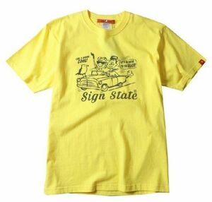 SIGN STATE サインステイト XLサイズ XL イエロー 黄色 ヘビーボディ Tシャツ アメカジ サインステート　シャツ