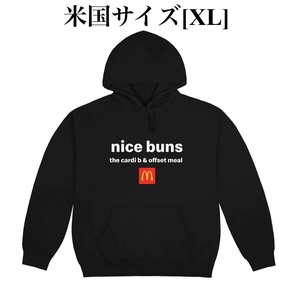 マクドナルド カーディ・B ＆ オフセット NICE BUNS HOODIE XL ブラック フーディー パーカー 黒(アメリカ限定/期間限定) McDonald’s