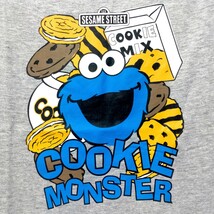 超特価/未使用【サイズ=L】SESAME STREET/COOKIE MONSTER/セサミストリート/レディス/半袖/Tシャツ/レギュラーサイズ/胸囲=86～94cm/杢gray_画像2